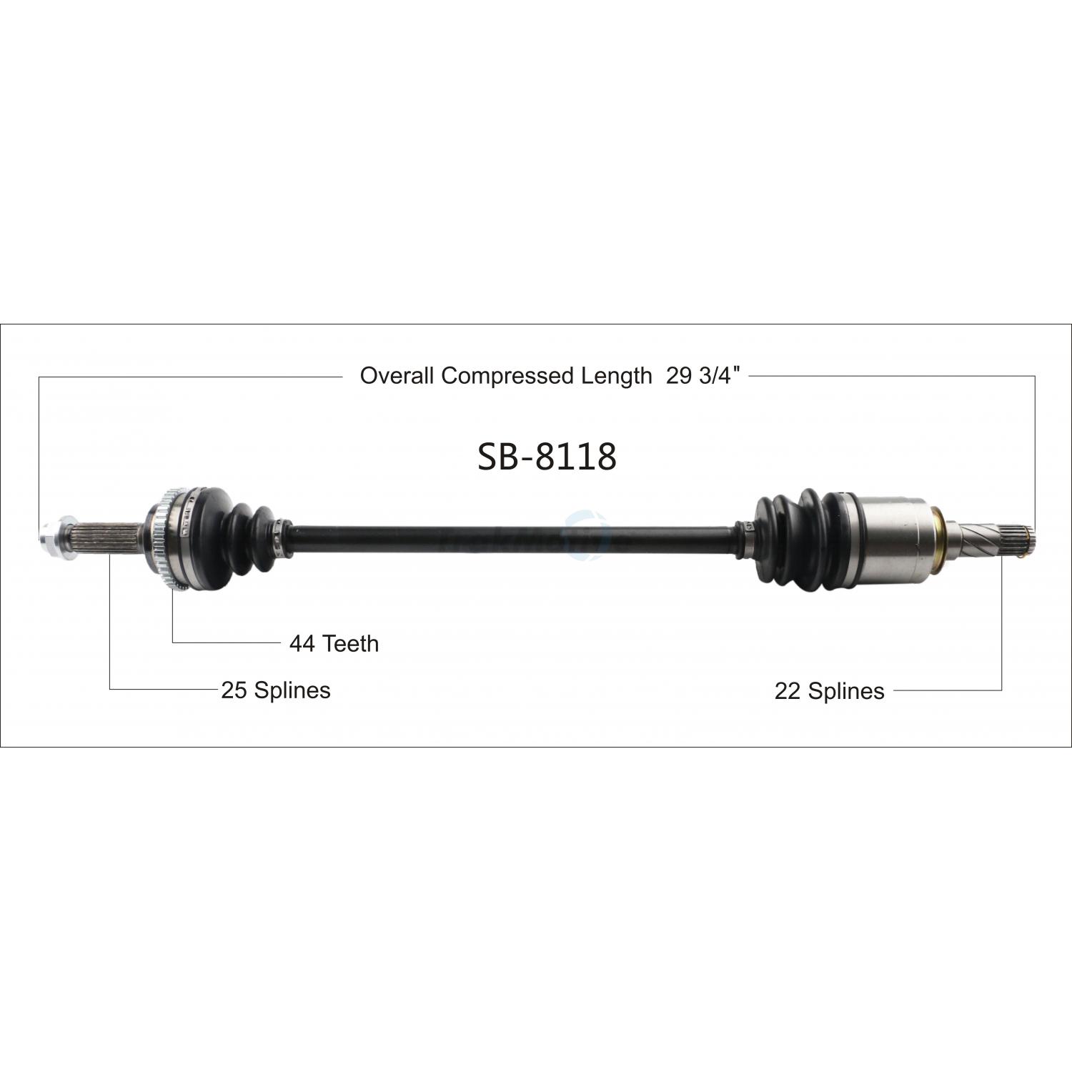 TrakMotive SB8118 - CV Axle Shaft TrakMotive SB8118 CV Axle Shaft product image 1 of 3