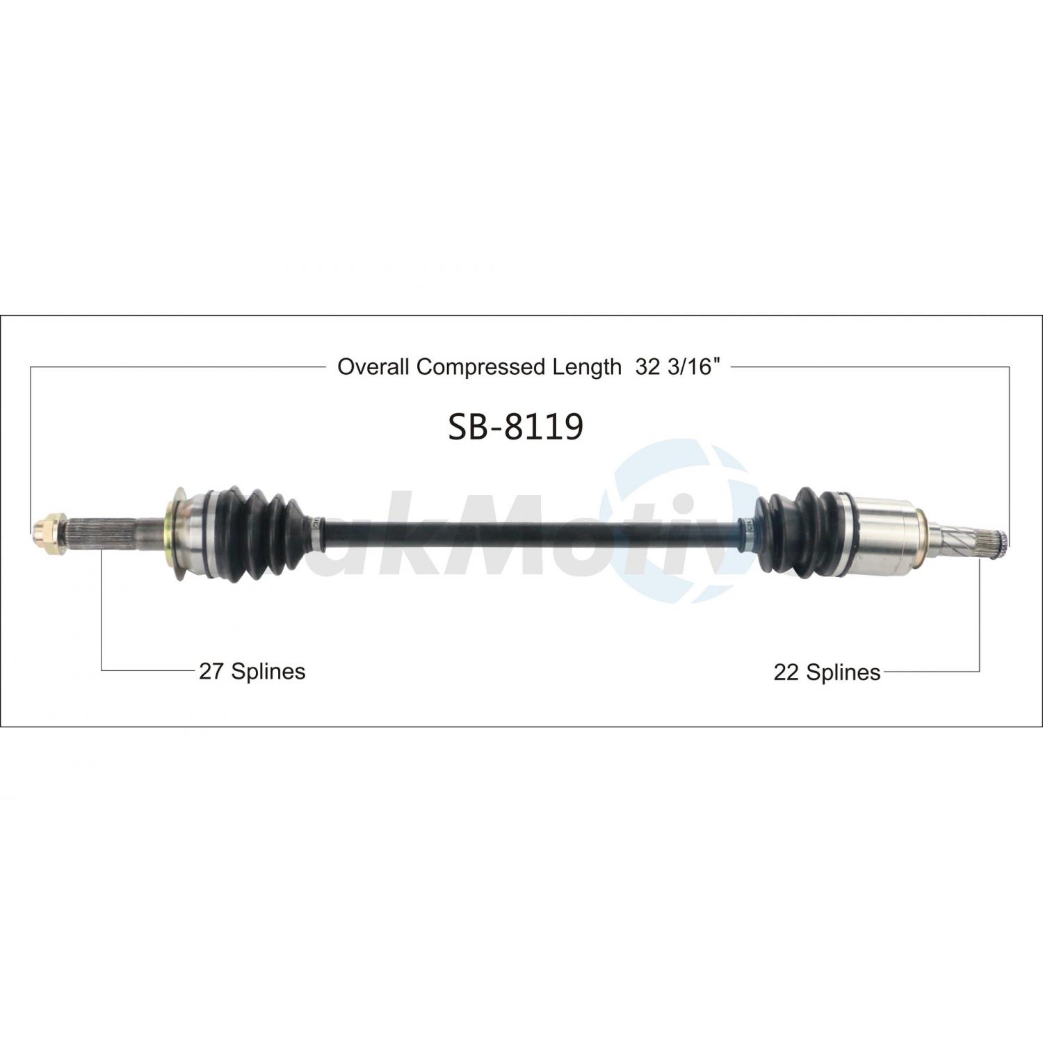 TrakMotive SB8119 - CV Axle Shaft TrakMotive SB8119 CV Axle Shaft product image 1 of 3