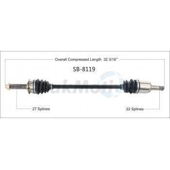 2018 Subaru Legacy CV Axle Shaft Rear Left TrakMotive SB8119 image 1 of 3