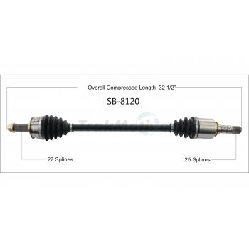 2018 Subaru Legacy CV Axle Shaft Front Left TrakMotive SB8120 image 1 of 3