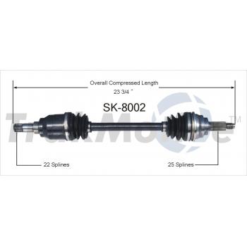 2000 Suzuki Esteem CV Axle Shaft Front Left TrakMotive SK8002 image 1 of 3
