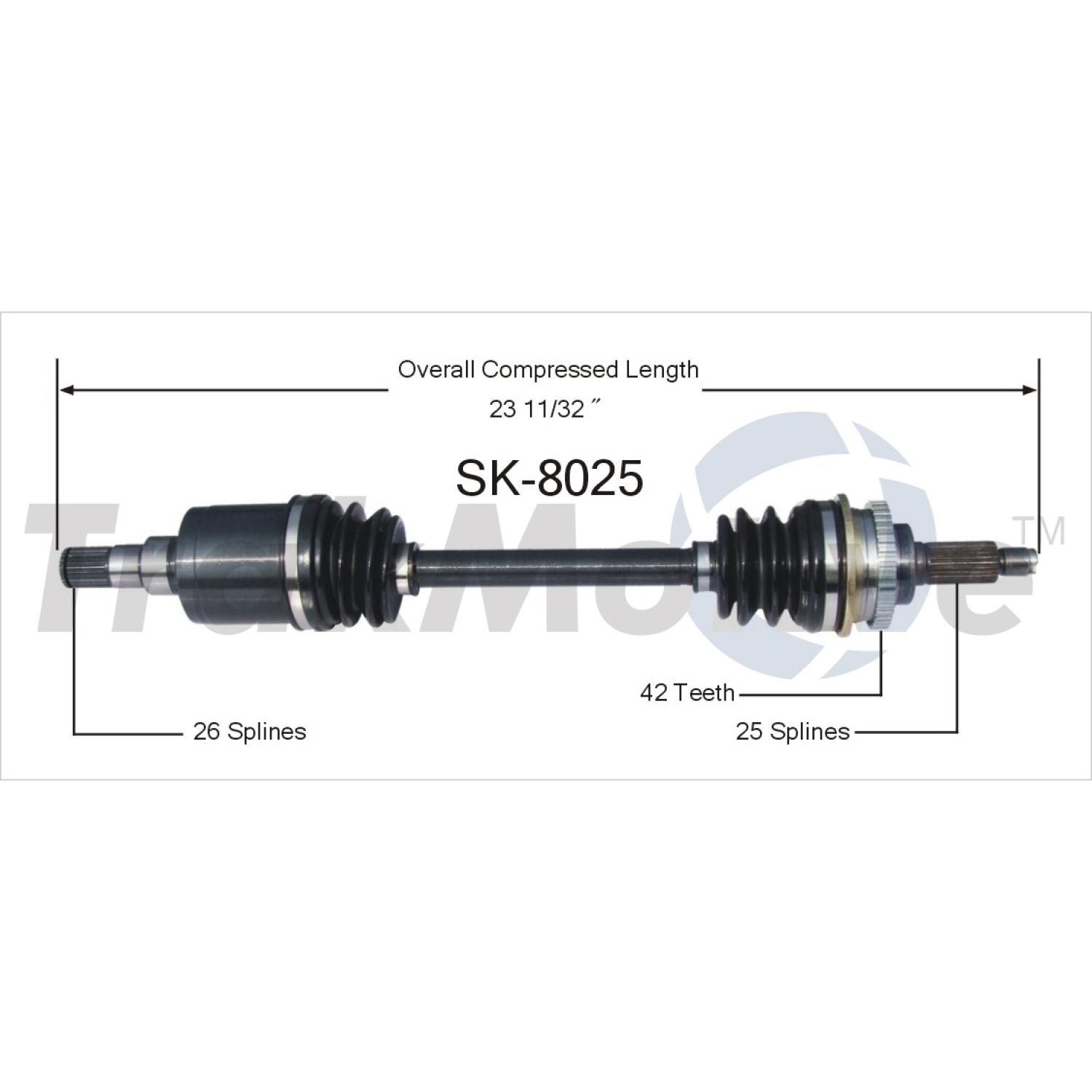 TrakMotive SK8025 - CV Axle Shaft TrakMotive SK8025 CV Axle Shaft product image 1 of 3