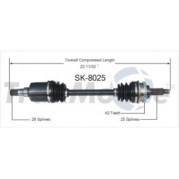 2002 Suzuki Esteem CV Axle Shaft Front Left TrakMotive SK8025 image 1 of 3