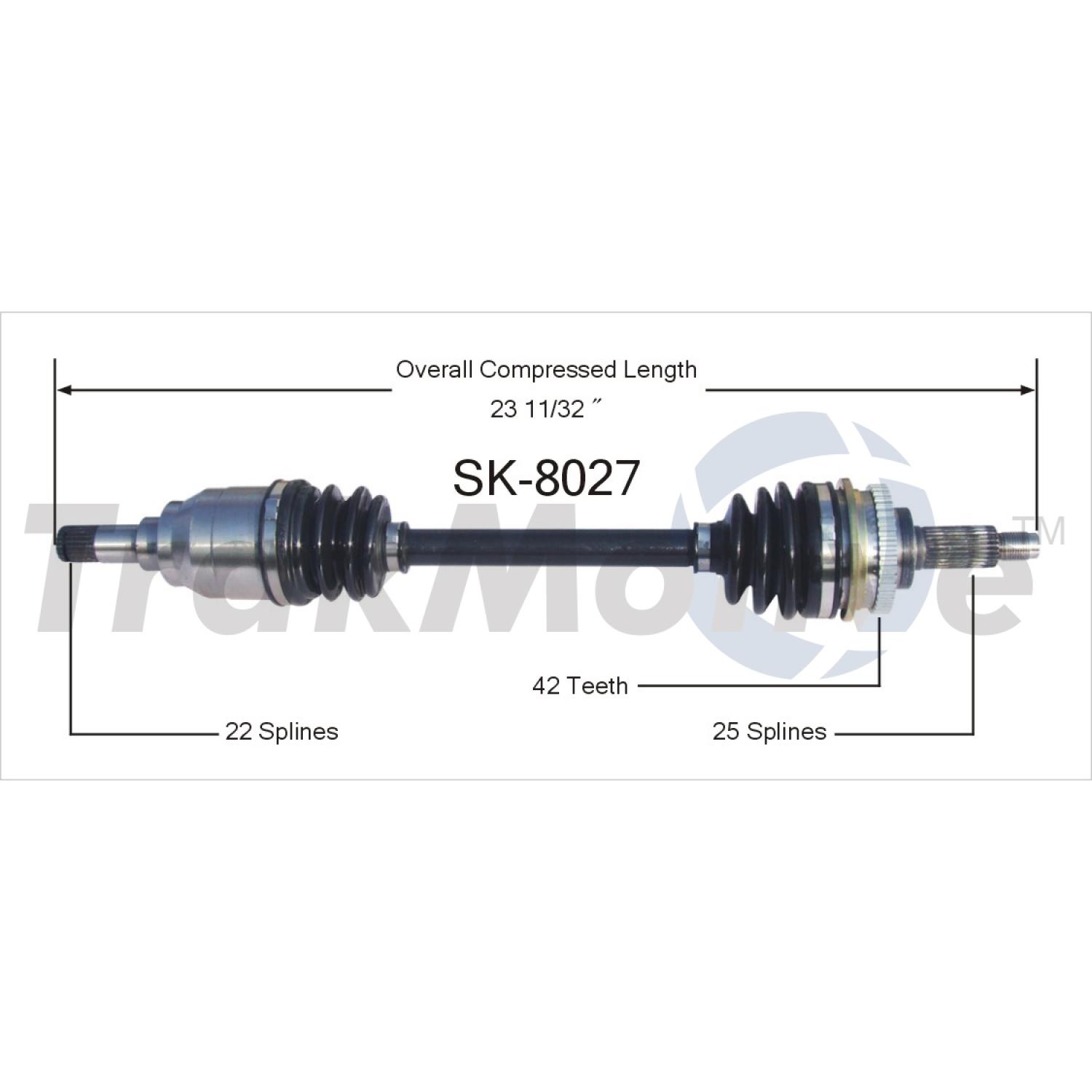 TrakMotive SK8027 - CV Axle Shaft TrakMotive SK8027 CV Axle Shaft product image 1 of 3