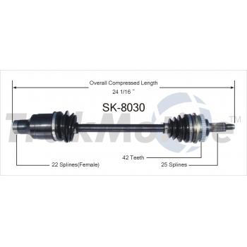 2000 Suzuki Esteem CV Axle Shaft Front Right TrakMotive SK8030 image 1 of 3