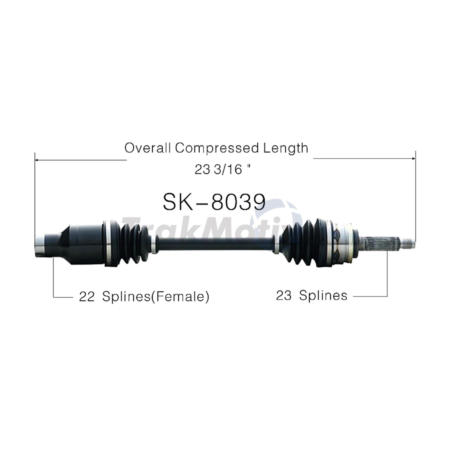 TrakMotive SK8039 - CV Axle Shaft TrakMotive SK8039 CV Axle Shaft product image 1 of 3