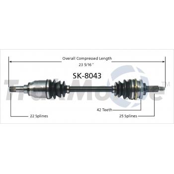 2003 Suzuki Aerio CV Axle Shaft Front Left TrakMotive SK8043 image 1 of 3