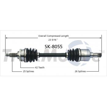 2007 Suzuki Aerio CV Axle Shaft Front Left TrakMotive SK8055 image 1 of 3
