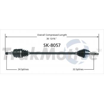 2005 Chevrolet Optra CV Axle Shaft Front Right TrakMotive SK8057 image 1 of 3