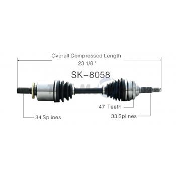 2005 Chevrolet Optra CV Axle Shaft Front Left TrakMotive SK8058 image 1 of 3