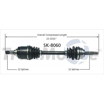 2011 Chevrolet Aveo5 CV Axle Shaft Front Left TrakMotive SK8060 image 1 of 3