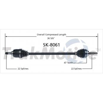 2011 Chevrolet Aveo5 CV Axle Shaft Front Right TrakMotive SK8061 image 1 of 3