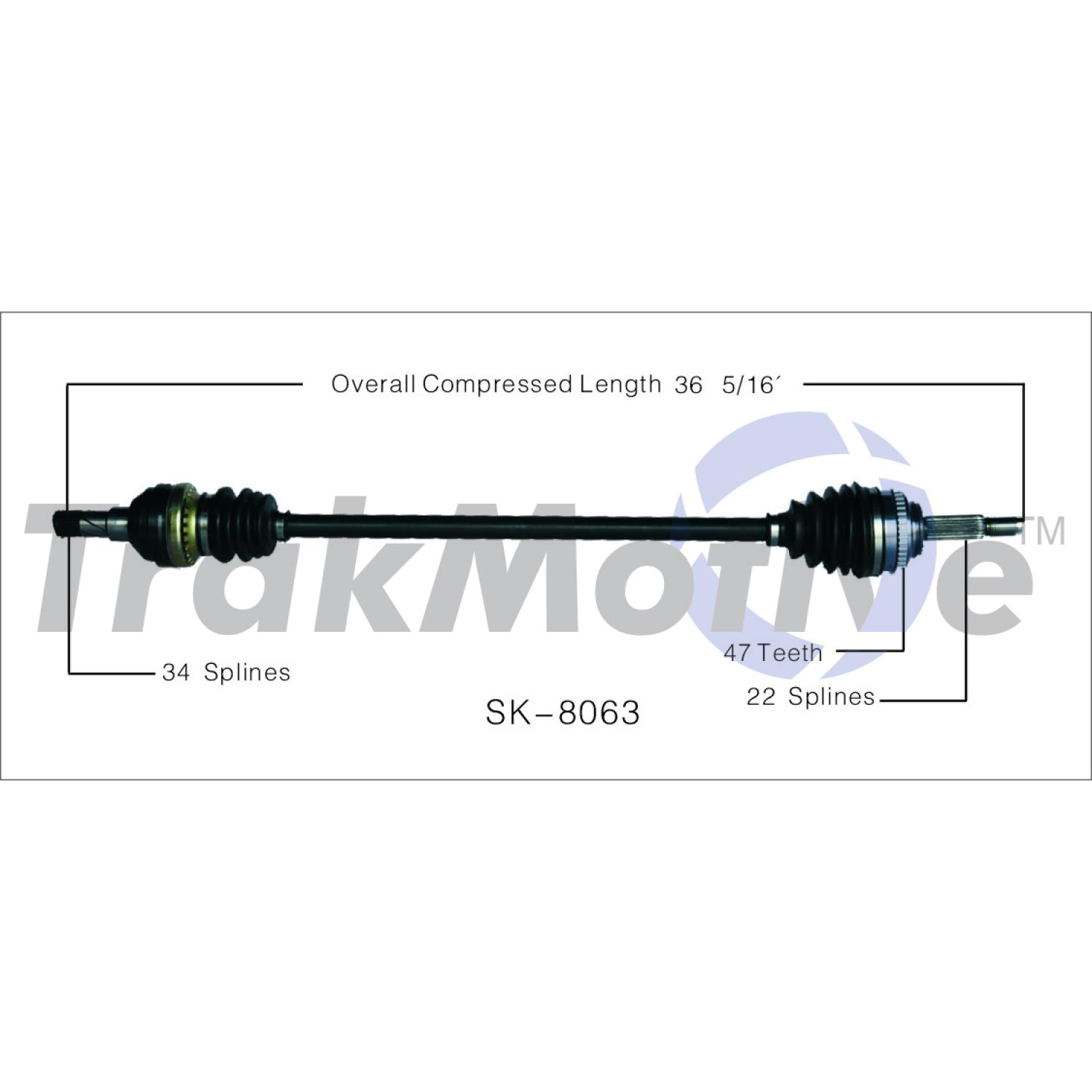 TrakMotive SK8063 - CV Axle Shaft TrakMotive SK8063 CV Axle Shaft product image 1 of 3