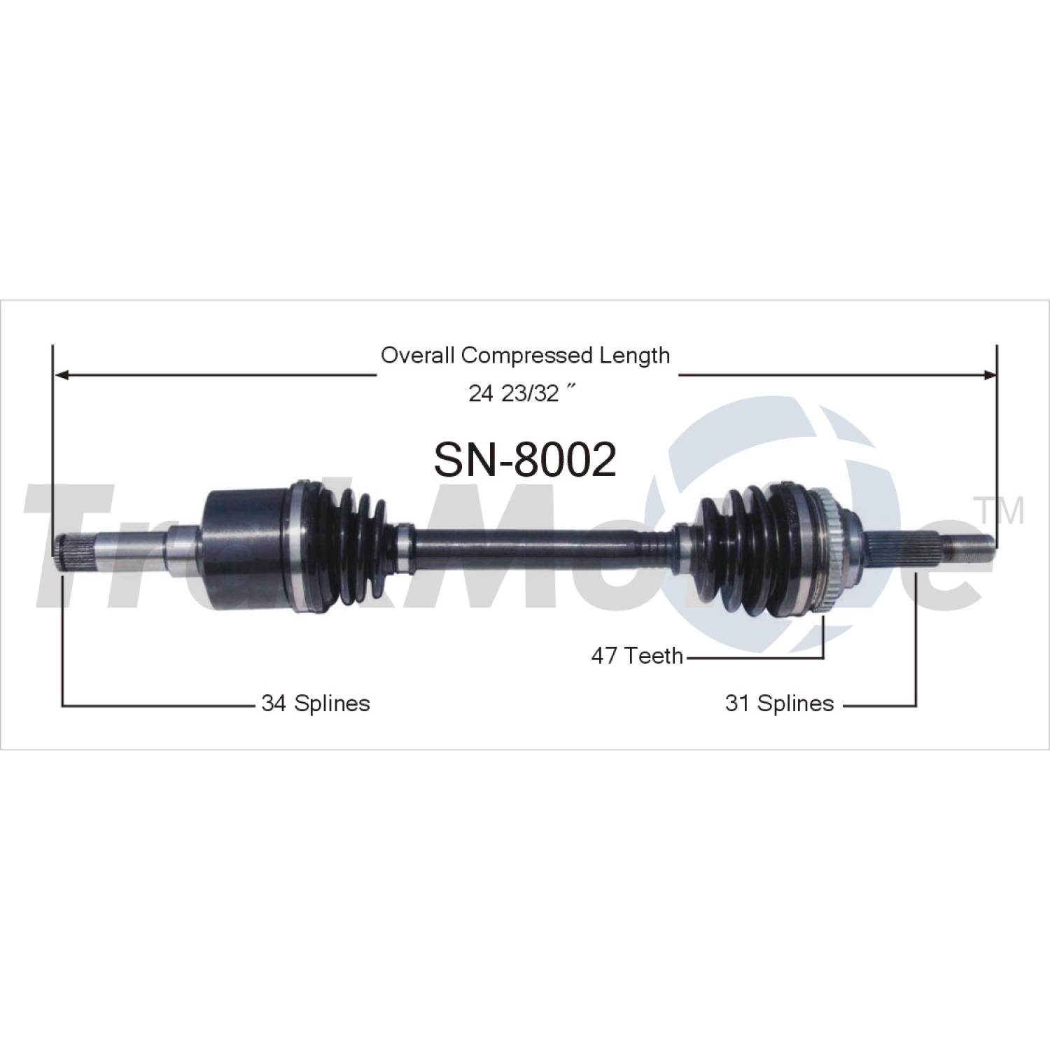 TrakMotive SN8002 - CV Axle Shaft TrakMotive SN8002 CV Axle Shaft product image 1 of 3