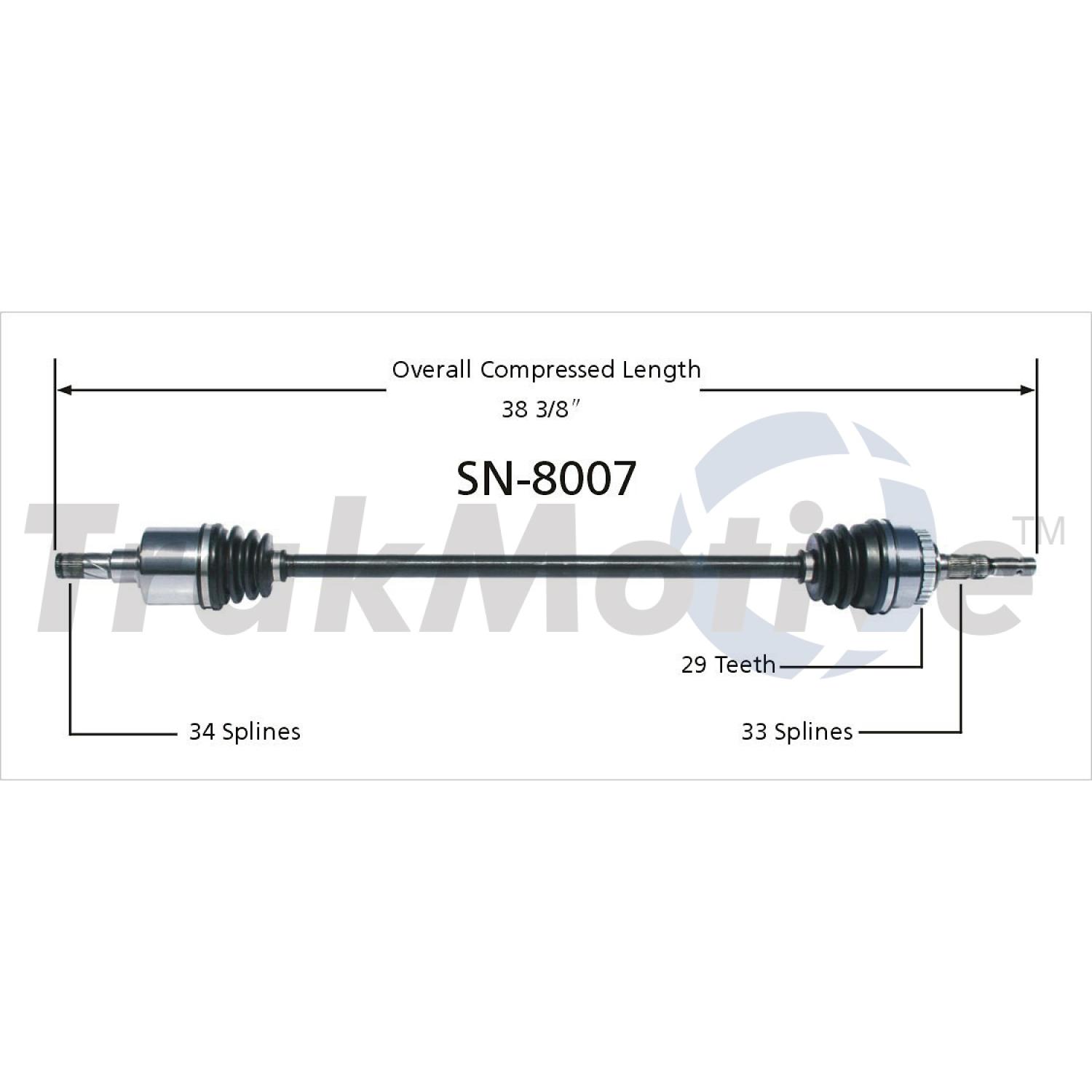 TrakMotive SN8007 - CV Axle Shaft TrakMotive SN8007 CV Axle Shaft product image 1 of 3