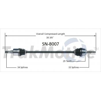 2002 Saturn L300 CV Axle Shaft Front Right TrakMotive SN8007 image 1 of 3