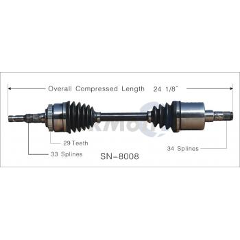 2002 Saturn L300 CV Axle Shaft Front Left TrakMotive SN8008 image 1 of 3