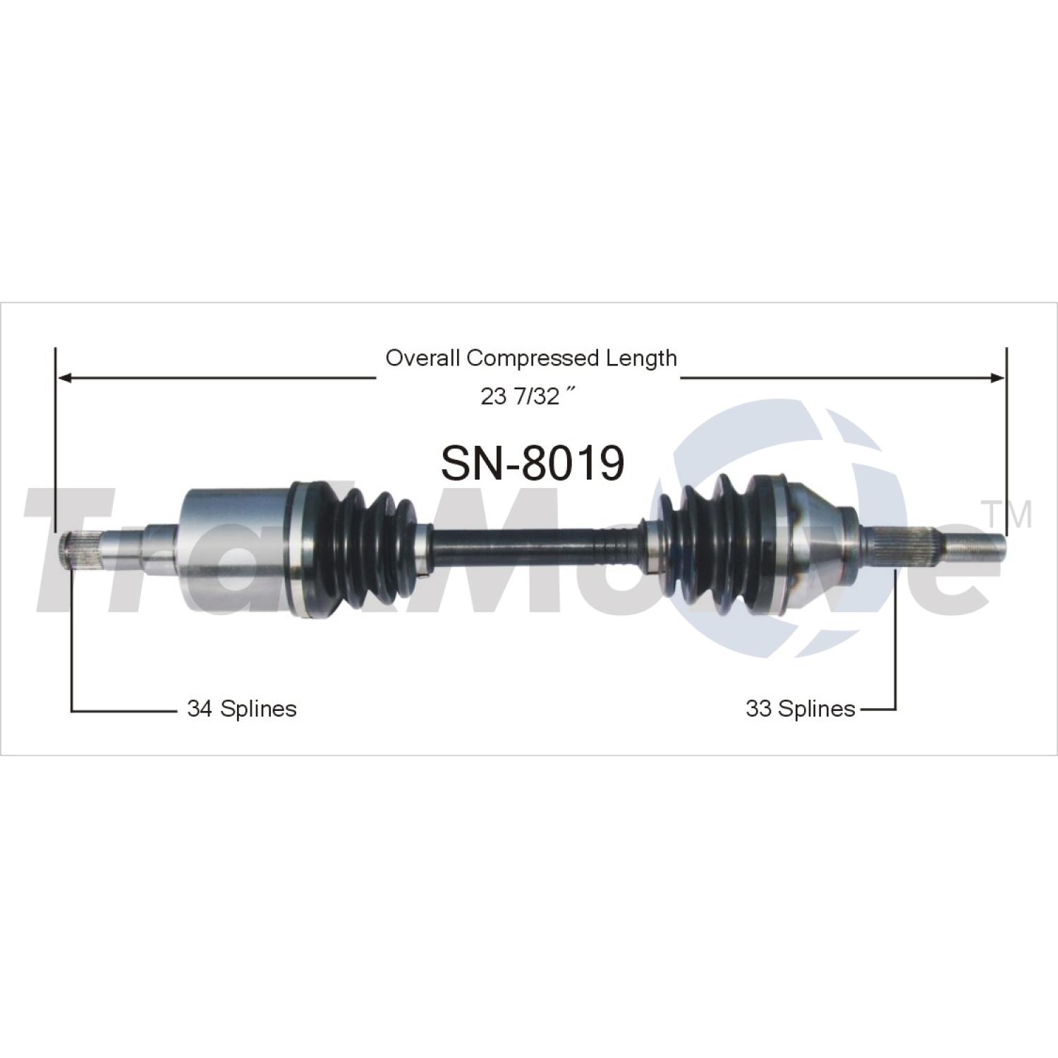 TrakMotive SN8019 - CV Axle Shaft TrakMotive SN8019 CV Axle Shaft product image 1 of 3