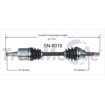 2007 Saturn Ion CV Axle Shaft Front Left TrakMotive SN8019 image 1 of 3