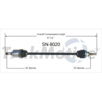 2007 Saturn Ion CV Axle Shaft Front Right TrakMotive SN8020 image 1 of 3