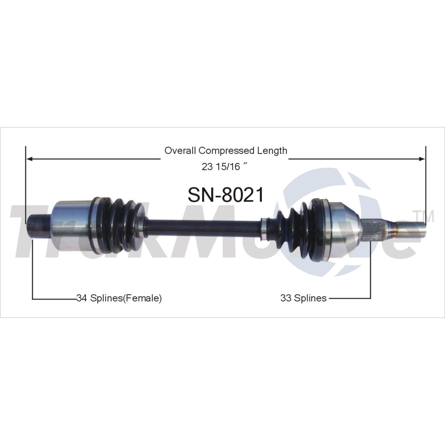 TrakMotive SN8021 - CV Axle Shaft TrakMotive SN8021 CV Axle Shaft product image 1 of 3
