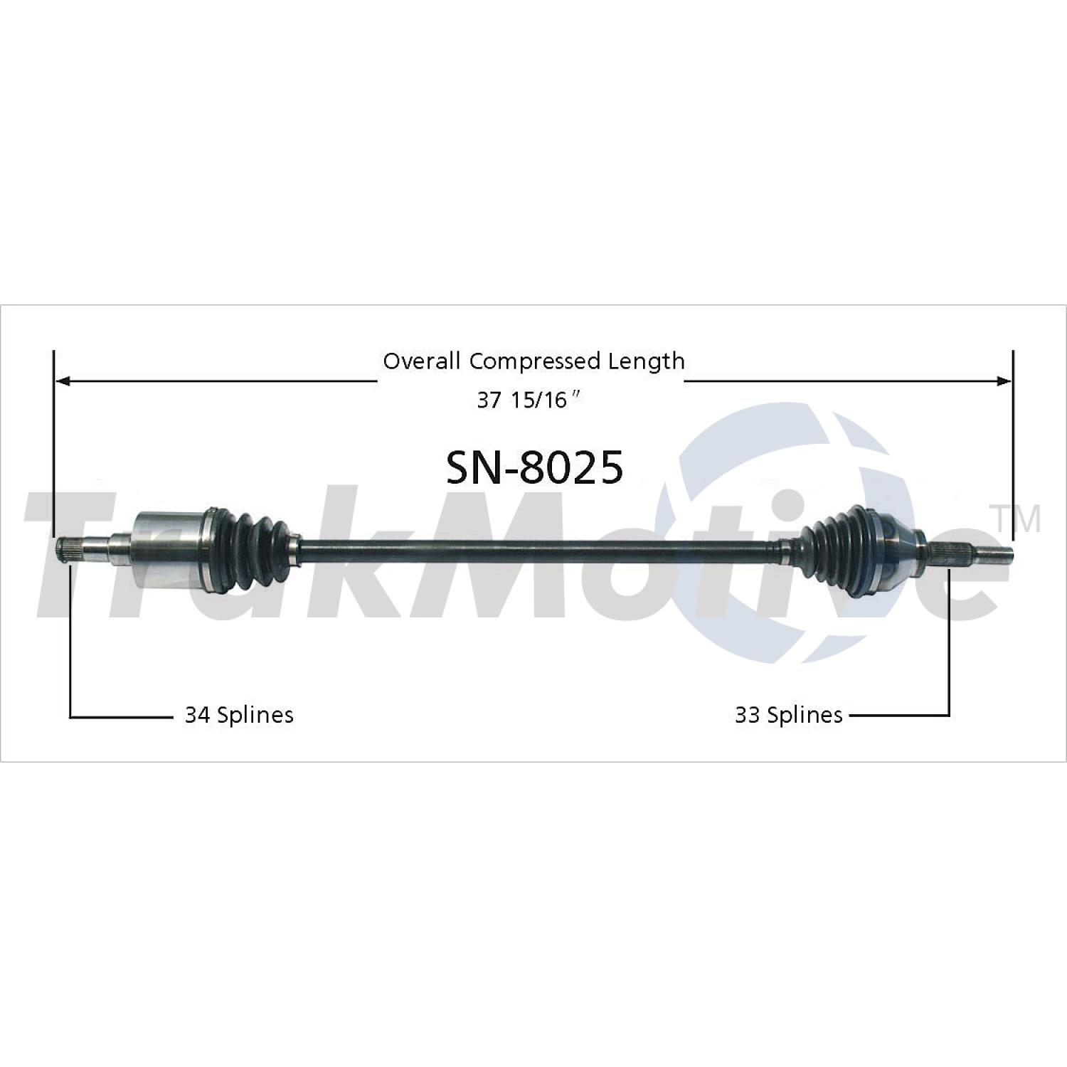 TrakMotive SN8025 CV Axle Shaft product image 1 of 3