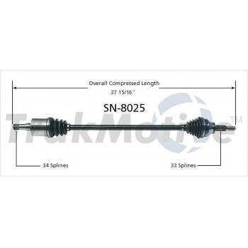 2004 Saturn Ion CV Axle Shaft Front Right TrakMotive SN8025 image 1 of 3