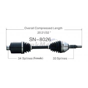 2009 Chevrolet Cobalt CV Axle Shaft Front Left TrakMotive SN8026 image 1 of 3