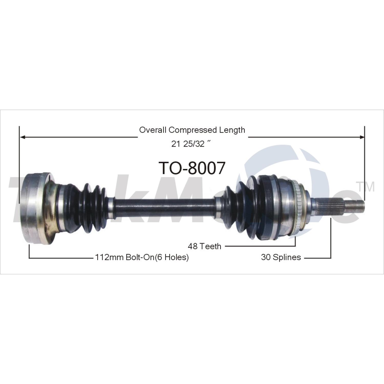 TrakMotive TO8007 - CV Axle Shaft TrakMotive TO8007 CV Axle Shaft product image 1 of 3