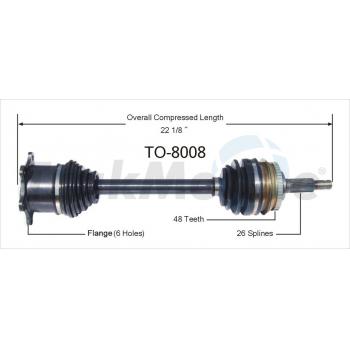 1992 Toyota Previa CV Axle Shaft Front Left TrakMotive TO8008 image 1 of 3