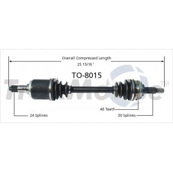 2001 Toyota Solara CV Axle Shaft Front Left TrakMotive TO8015 image 1 of 3