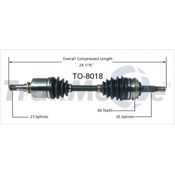 2002 Chevrolet Prizm CV Axle Shaft Front Left TrakMotive TO8018 image 1 of 3