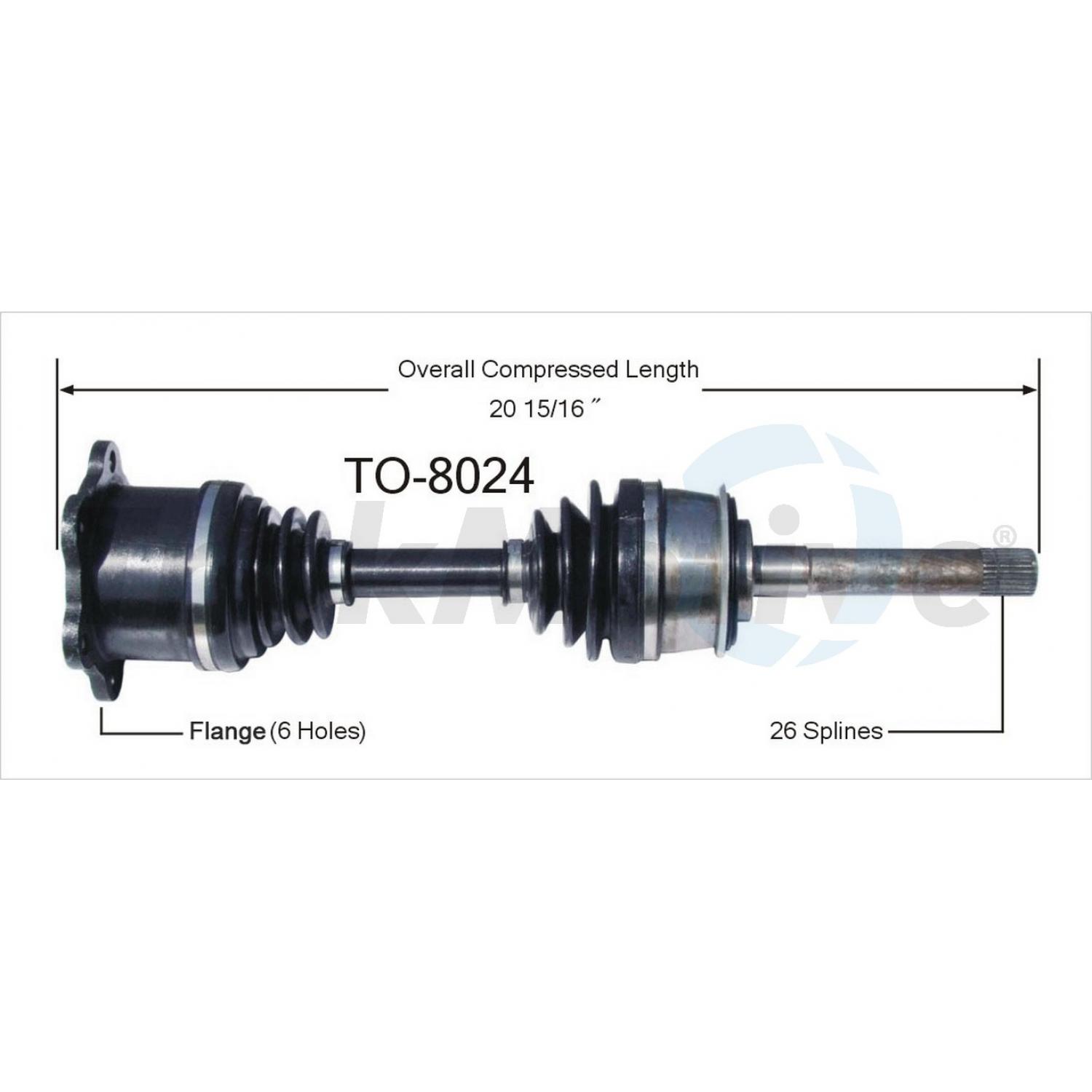 TrakMotive TO8024 CV Axle Shaft product image 1 of 3