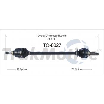 1992 Geo Prizm CV Axle Shaft Front Right TrakMotive TO8027 image 1 of 3