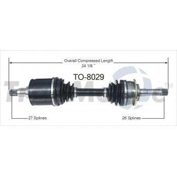 2000 Toyota Tacoma CV Axle Shaft Front Left TrakMotive TO8029 image 1 of 3