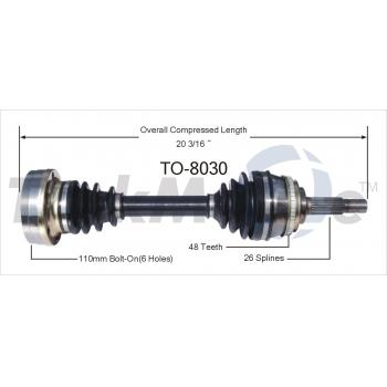 1993 Toyota Celica CV Axle Shaft Front Left TrakMotive TO8030 image 1 of 3