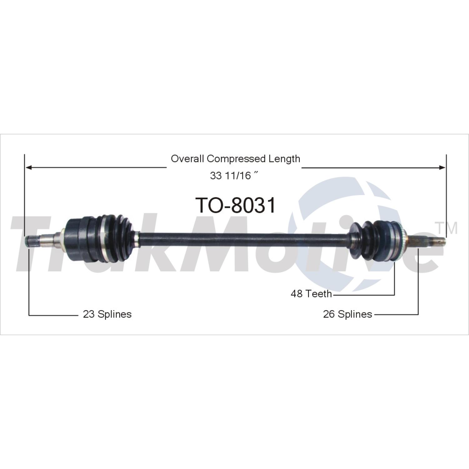 TrakMotive TO8031 - CV Axle Shaft TrakMotive TO8031 CV Axle Shaft product image 1 of 3