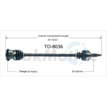 1987 Toyota Corolla CV Axle Shaft Front Right TrakMotive TO8036 image 1 of 3