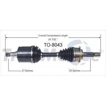 2002 Toyota 4Runner CV Axle Shaft Front Left TrakMotive TO8043 image 1 of 3