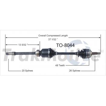 1996 Toyota Camry CV Axle Shaft Front Right TrakMotive TO8044 image 1 of 3