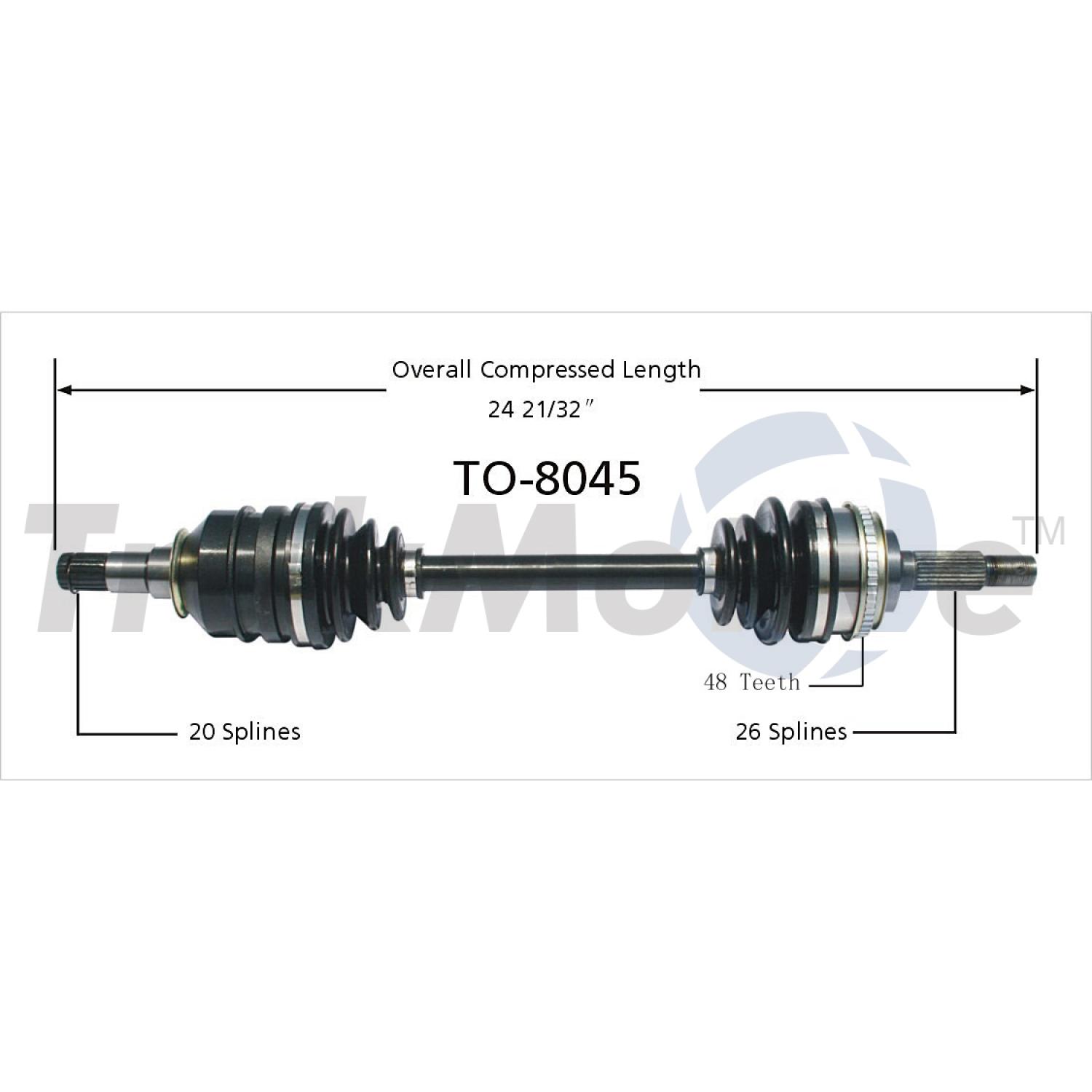 TrakMotive TO8045 - CV Axle Shaft TrakMotive TO8045 CV Axle Shaft product image 1 of 3