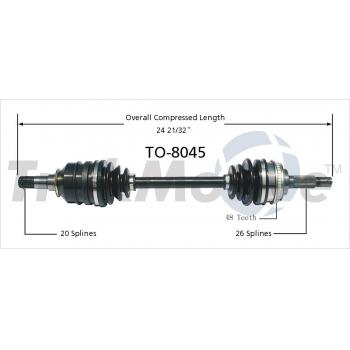 1993 Toyota Celica CV Axle Shaft Front Left TrakMotive TO8045 image 1 of 3