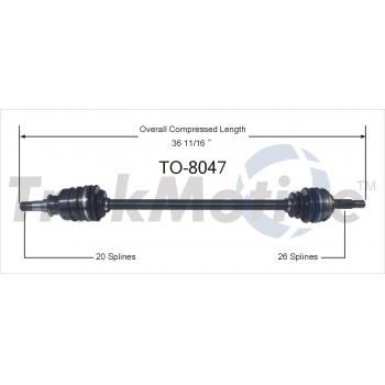 1993 Toyota Celica CV Axle Shaft Front Right TrakMotive TO8047 image 1 of 3