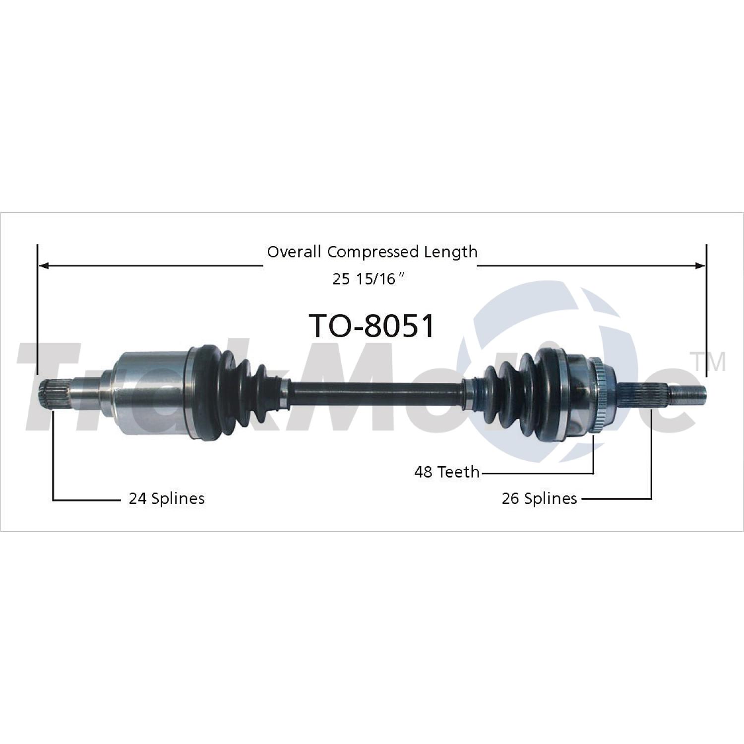 TrakMotive TO8051 CV Axle Shaft product image 1 of 3