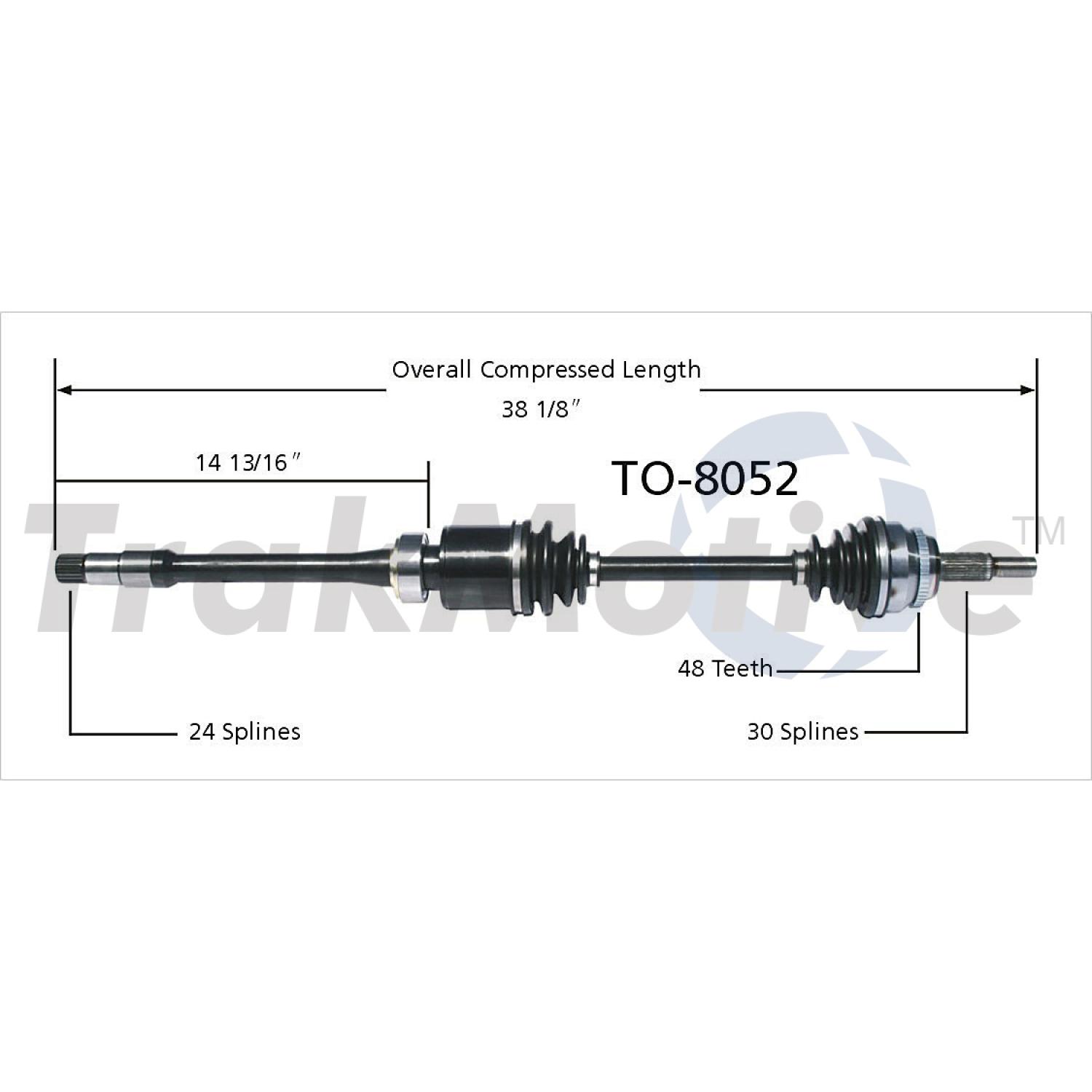 TrakMotive TO8052 CV Axle Shaft product image 1 of 3