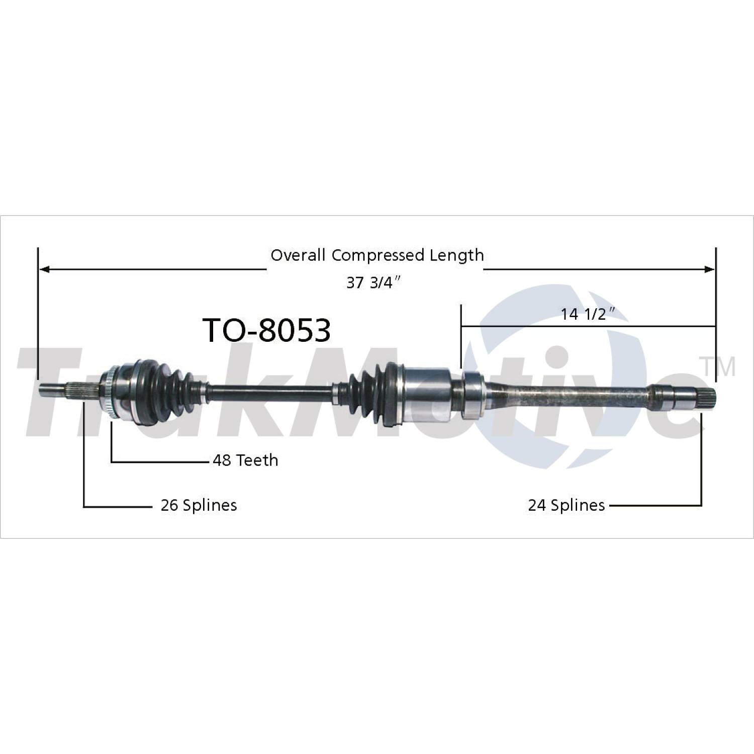 TrakMotive TO8053 - CV Axle Shaft TrakMotive TO8053 CV Axle Shaft product image 1 of 3