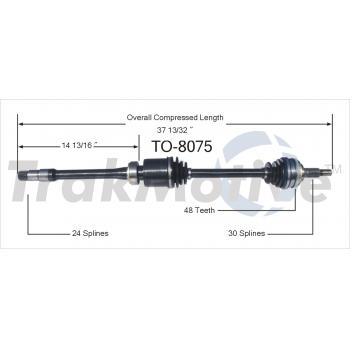 2001 Toyota Solara CV Axle Shaft Front Right TrakMotive TO8075 image 1 of 3