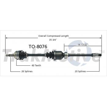 1993 Toyota Celica CV Axle Shaft Front Right TrakMotive TO8076 image 1 of 3