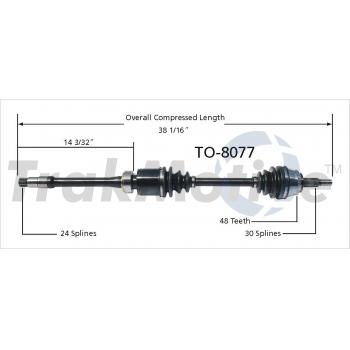 2003 Lexus ES300 CV Axle Shaft Front Right TrakMotive TO8077 image 1 of 3