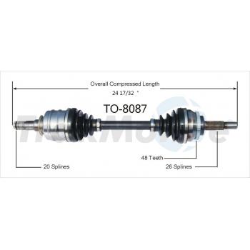 2005 Toyota Celica CV Axle Shaft Front Left TrakMotive TO8087 image 1 of 3